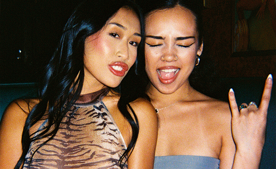 Two Girls Posing For Camera with Espresso Martini